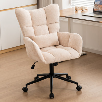 Chenille Swivel Task Chair with Tufted Back