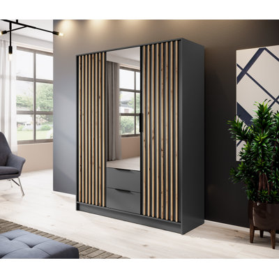 Secaucus 3 Door Solid + Manufactured Wood Wardrobe