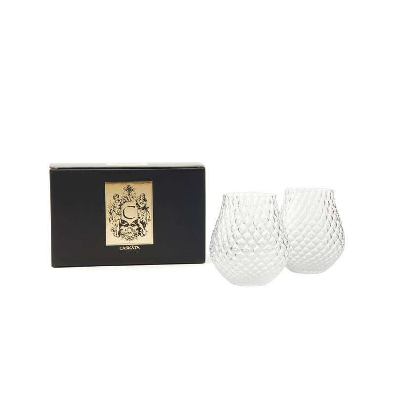 Phoebe Handmade Crystal Stemless Wine Glass, Rose