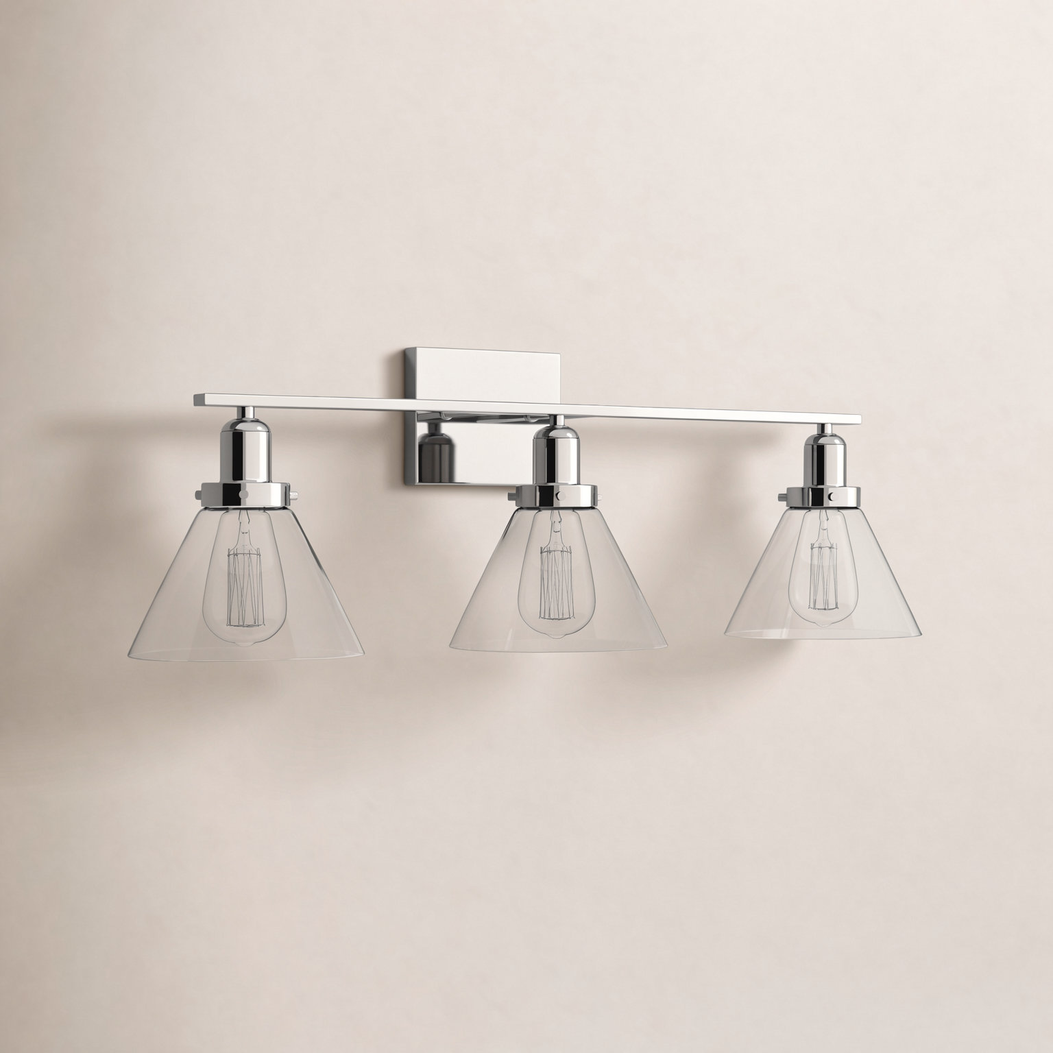 Catalina 3-Light Dimmable Bath Sconce, Polished Nickel