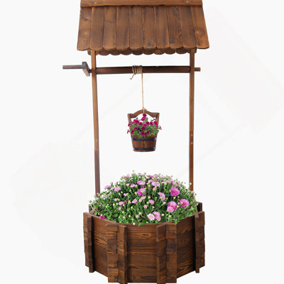 Charmante jardinière d'extérieur rustique pour décoration de jardin avec dispositif de suspension