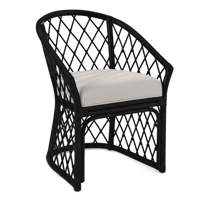 Raleigh Dining Armchair, Black, White Textured Performance; 0865-91