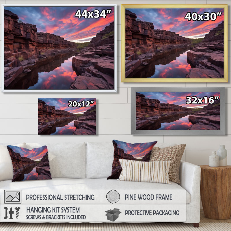 Cazares - Canyon, art mural, H 16 po x l 32 po x P 1 po, Toile tendue