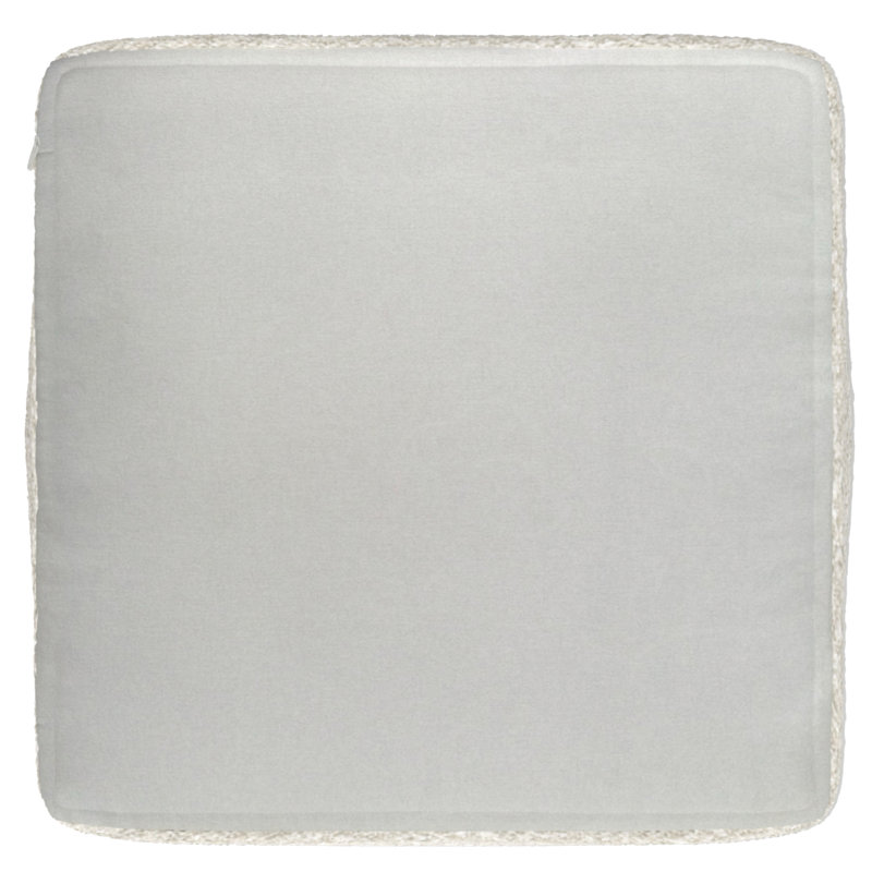 Ivory Boucle Square Pouf with Polystyrene Filling