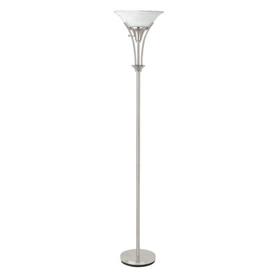 Lampe torchère sur pied 71 po en acier brossé