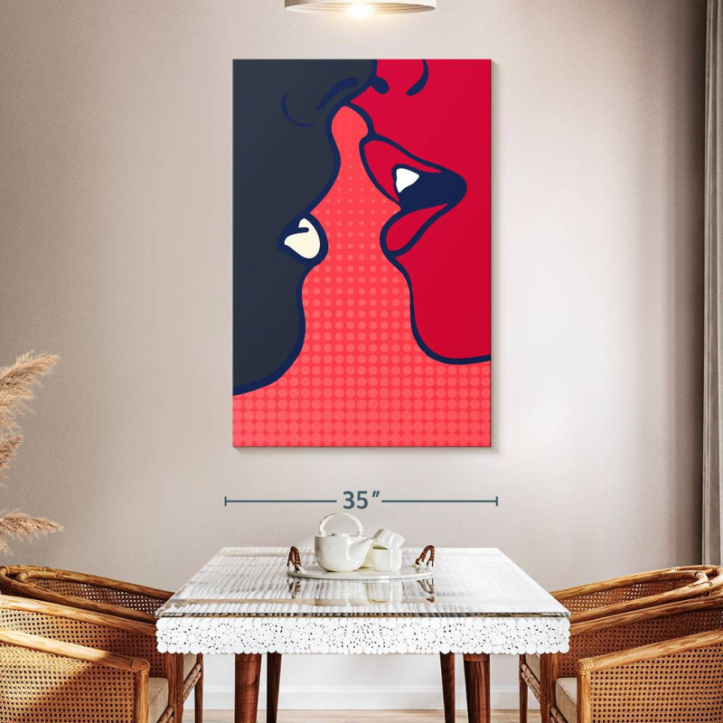 The Kiss Pink, 51" H x 34" W