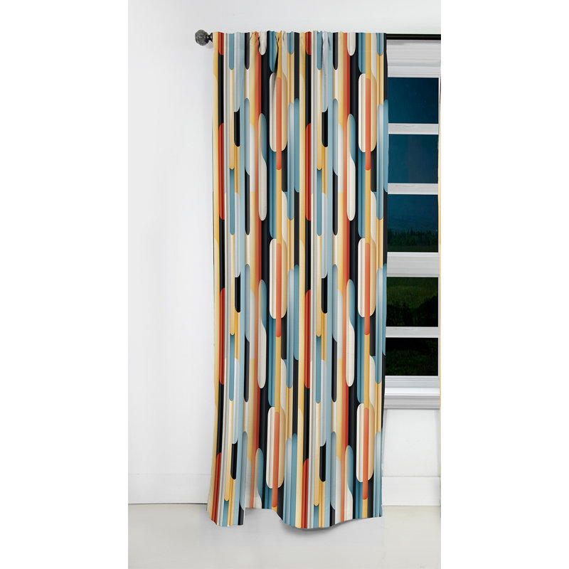 Lignes contemporaines - Rideau à rayures - Rideau occultant à rayures - 1 panneau, L 52 po x L 95 po