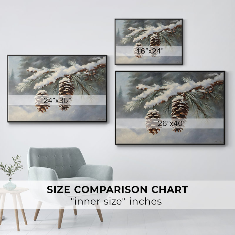 Paysage rétro - CXCV III, Toile avec cadre flottant noir, H 17 po x l 25 po x P 2 po
