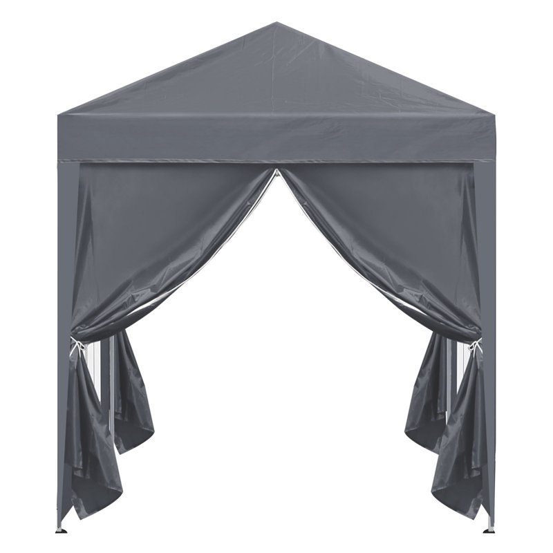 Amoi 2m x 2m Steel Pop-Up Gazebo, Grey