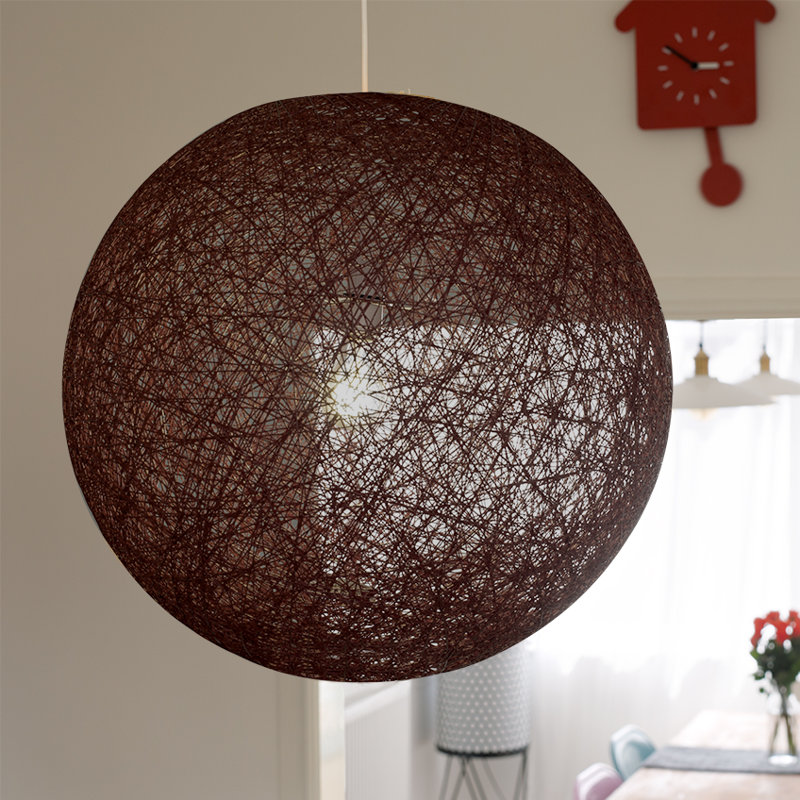 Bjorn 53cm Wicker Sphere Pendant Shade, Coffee, BC/B22
