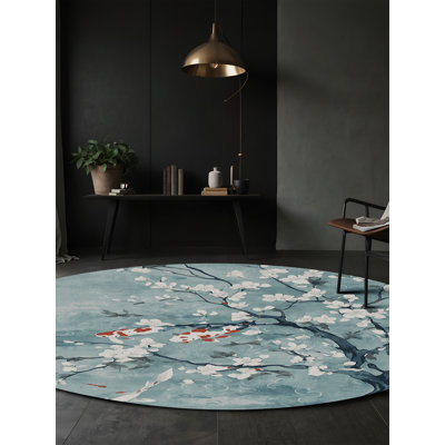 Tapis bleu lavable à la machine