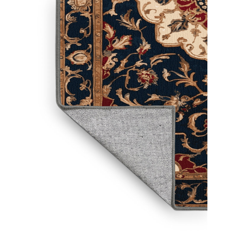 Tapis gris français lavable à la machine, Rond 5 pi