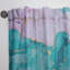 Panneau de rideau simple semi-diaphane abstrait turquoise et mauve-70405207