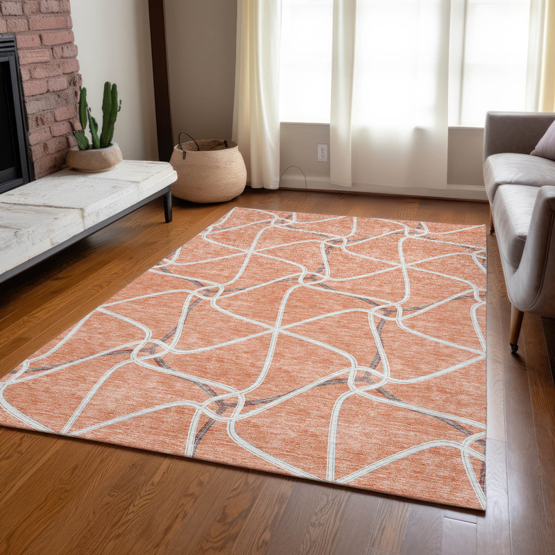  Aleg Area Rug with Non-Slip Backing, Rectangle 3' x 5'