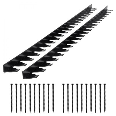 Bordure d'aménagement paysager, bordure de jardin en plastique de 6 pi x 1,6 po avec 60 pointes, bordures de lit de fleurs résistantes au soleil, disposition de bricolage, bordure de bordure de jardin sans creusage pour les bordures de jardin
