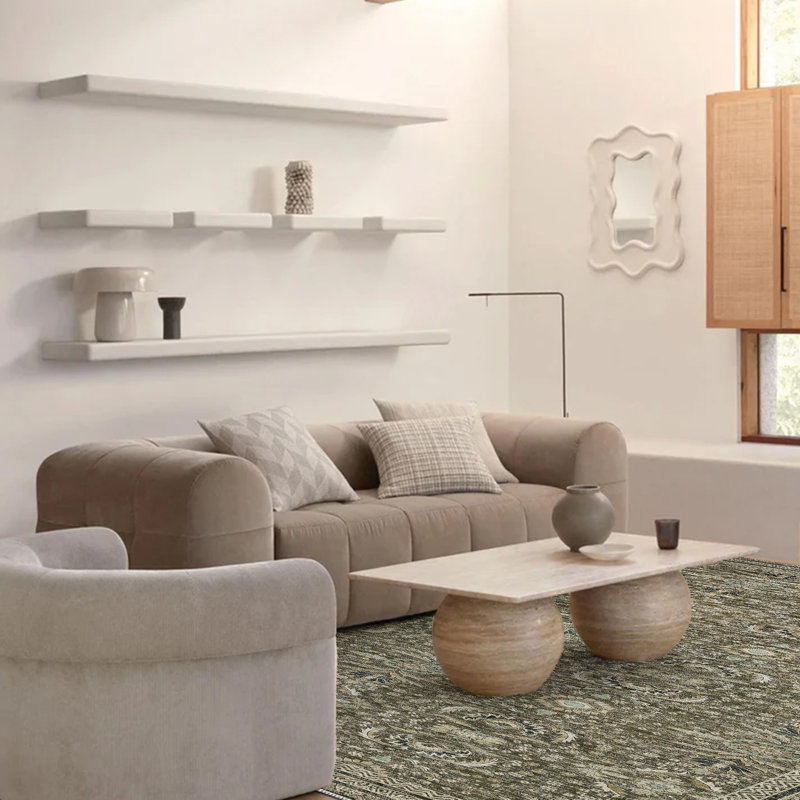 Flaxen Machine-Washable  Non-Slip Rug, Children And Pets Friendly., Rectangle 9' x 12'
