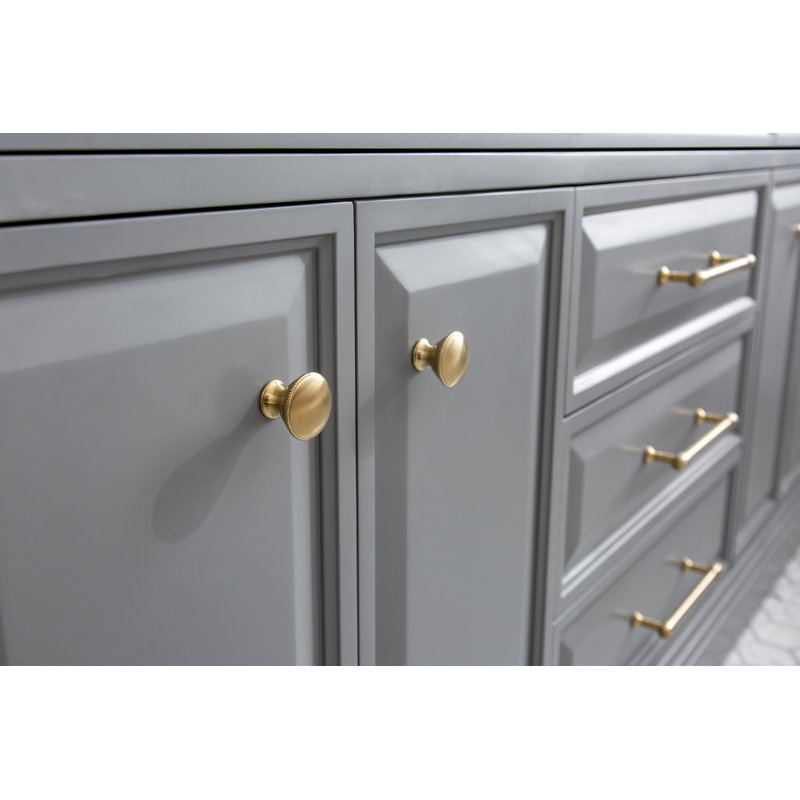 Palace 72'' W Double Vanity, Cashmere Gray, Satin Brass