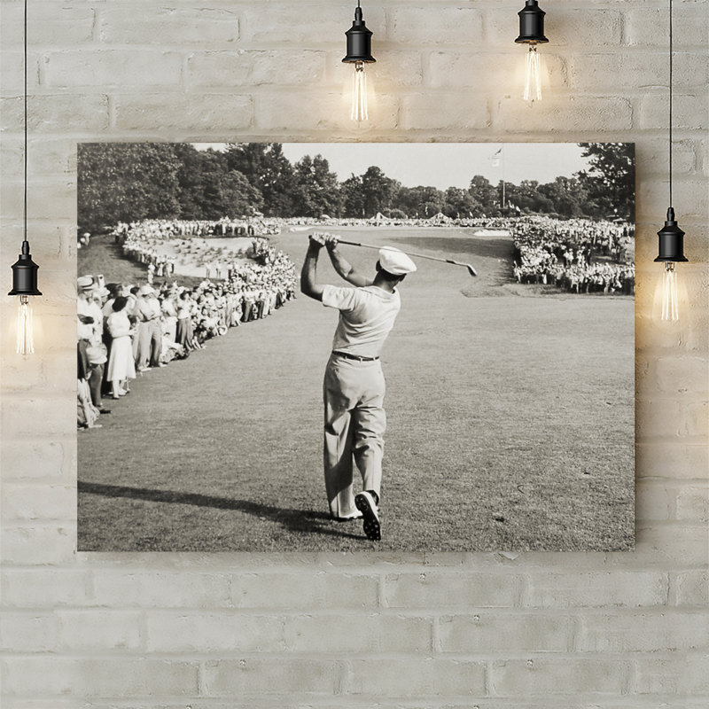 Ben Hogan Famous Iconic Golf Shot - Wrapped Canvas Print, 30.5cm H x 40.6cm W x 3.8cm D