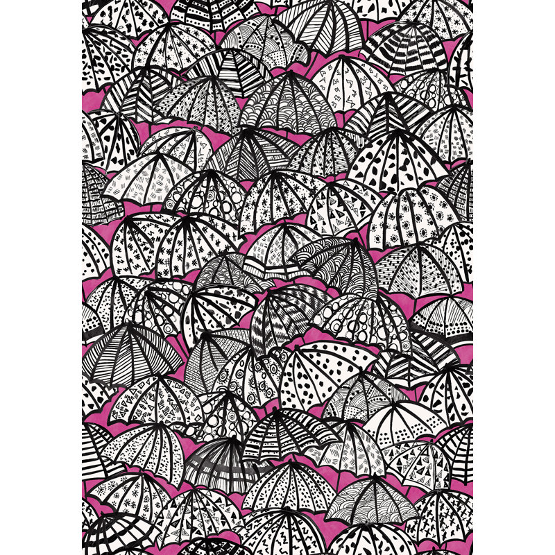 Rouleau de papier peint L 33 pi x l 19,7 po Draymond, Framboise