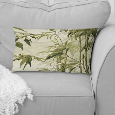 Oreiller floral en polyester Bamboo Elegance