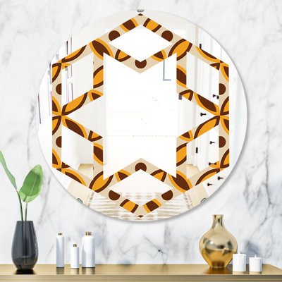 Hexagon Star Ornamental Design V Eclectic Frameless Wall Mirror