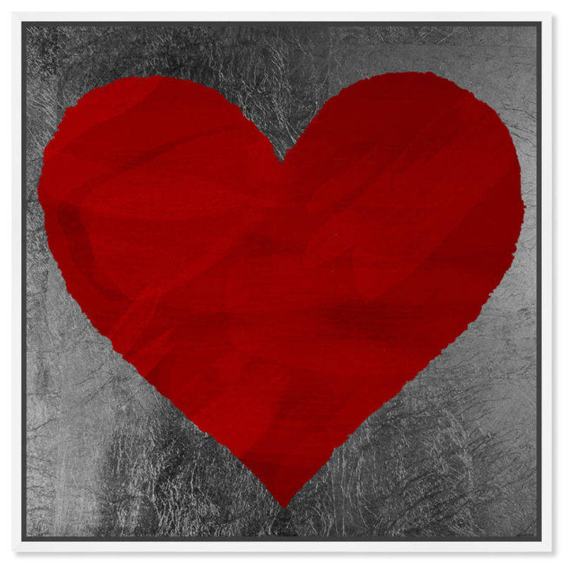 «Forever in Love Hearts», impression sur toile, Toile encadrée, H 20 po x l 20 po, Blanc