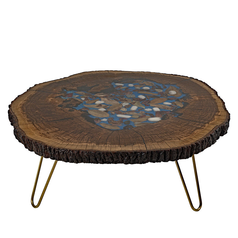 Solid Wood Top Single Coffee Table
