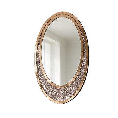 Modern Wall & Accent Mirrors, MDF Crushed Diamond Accent for Home Vanity