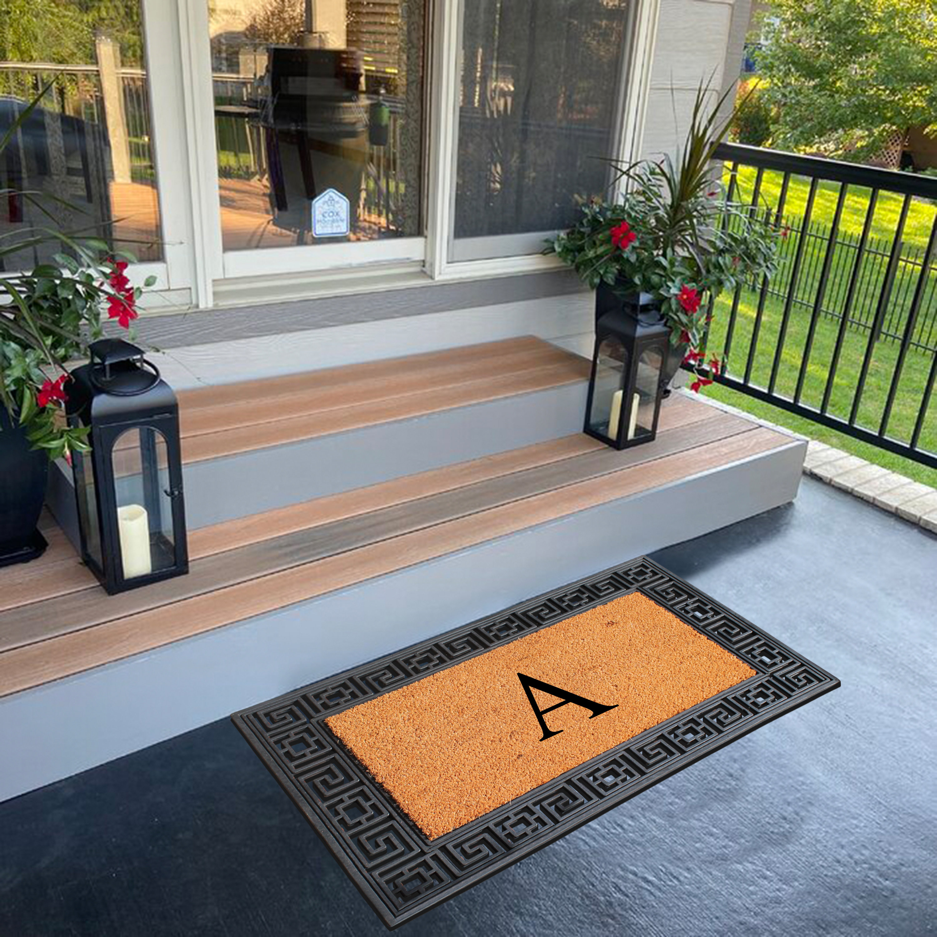 A1hc First Impression Carson Rubber and Coir 24 x 36, Heavy Duty, Easy to Clean Outdoor Monogrammed Doormat - Monogrammed B
