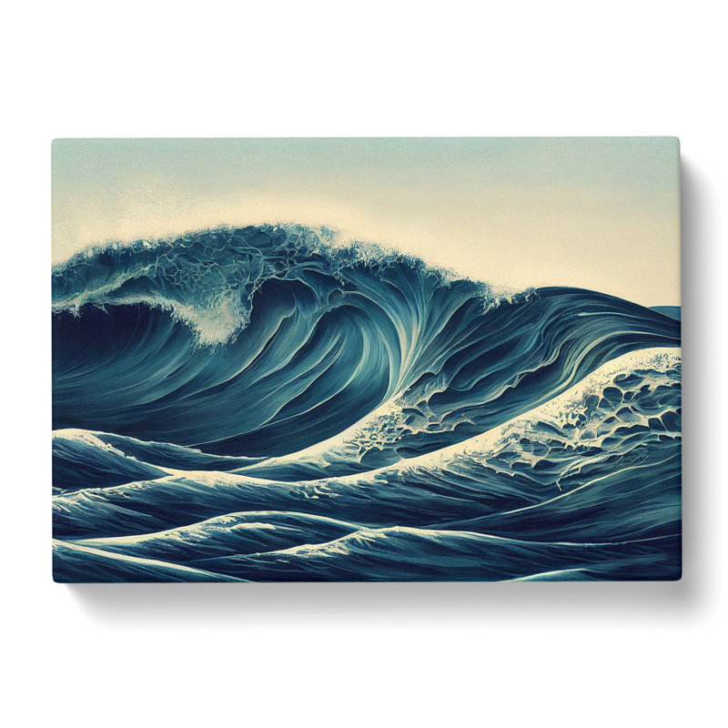 Futuristic Ocean Wave - Wrapped Canvas, 35cm H x 50cm W x 3cm D