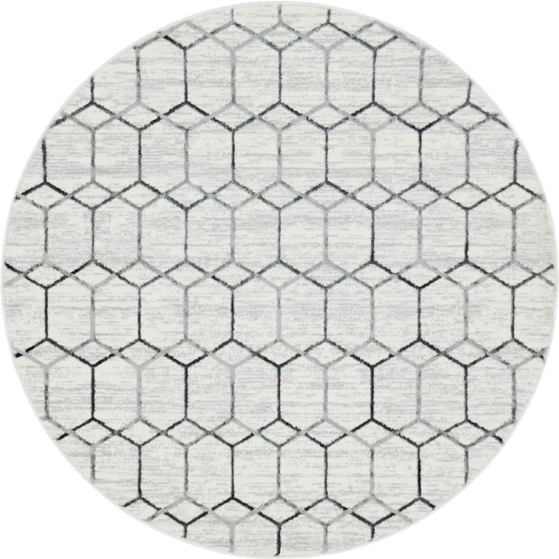 Clidy Abstract Indoor Rug, Round 5'