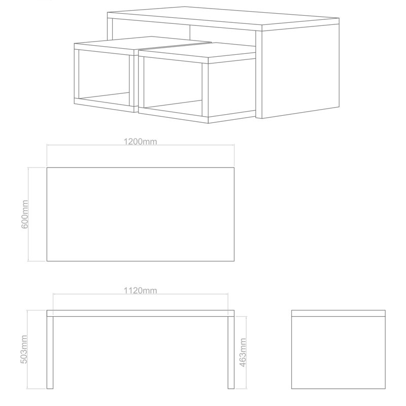 Henderson 3 - Piece Living Room Table Set, Dark Grey