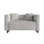 Ensemble de salon 3 pièces Mid-Century moderne en velours gris clair-1875958953