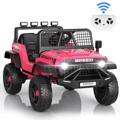 24V Ride On Cars Truck With Remote Control, Electric Battery Powered 1-Seater Truck For Kids, Built-In Music, Led Light, Bluetooth, Usb
