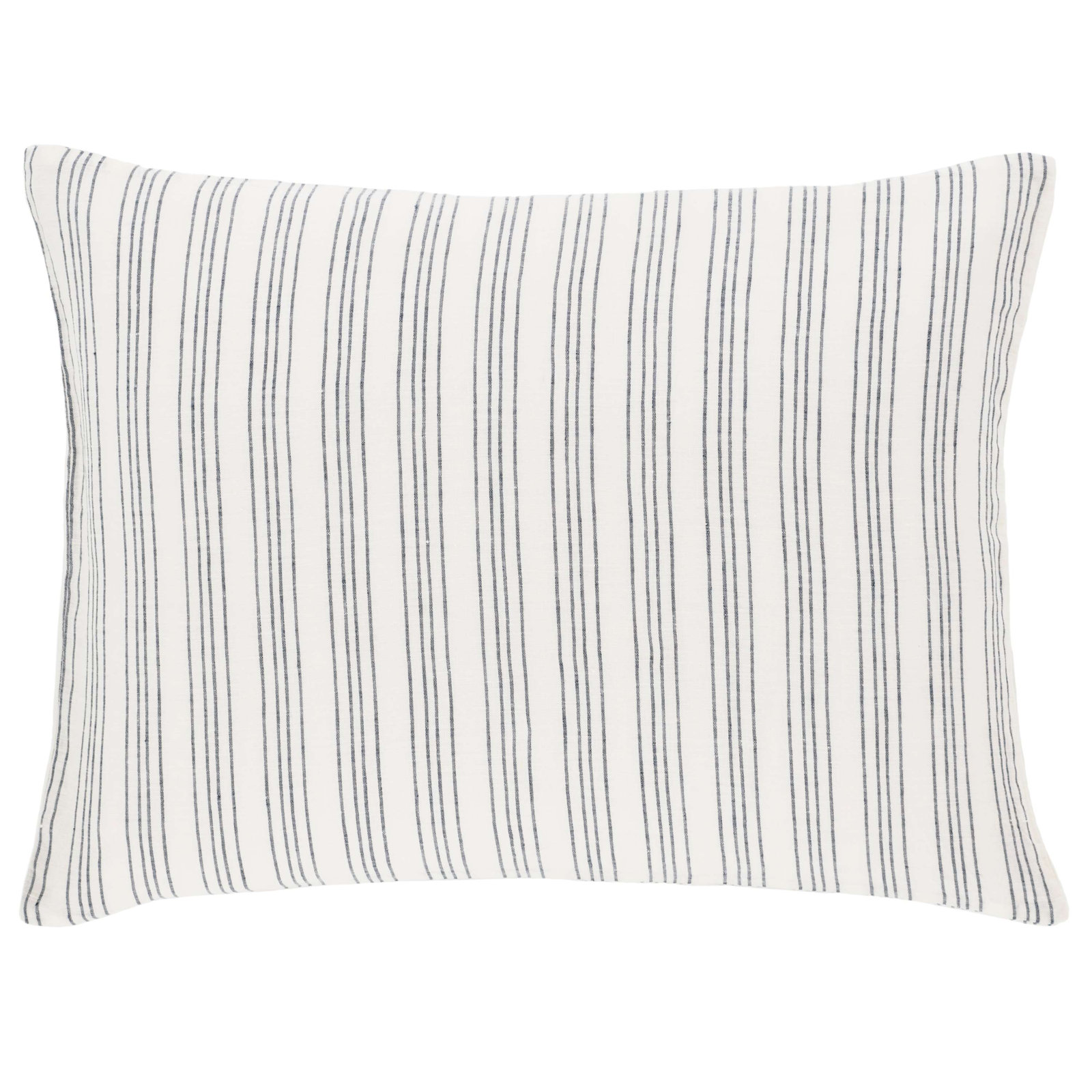 Lush Linen Stripe Sham, Standard/Twin, Slate Blue