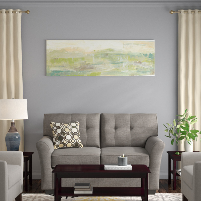 «Greenery Horizon Line III» par Jennifer Goldberger, reproduction sur toile tendue sur châssis, H 16 po x l 48 po x P 1,5 po