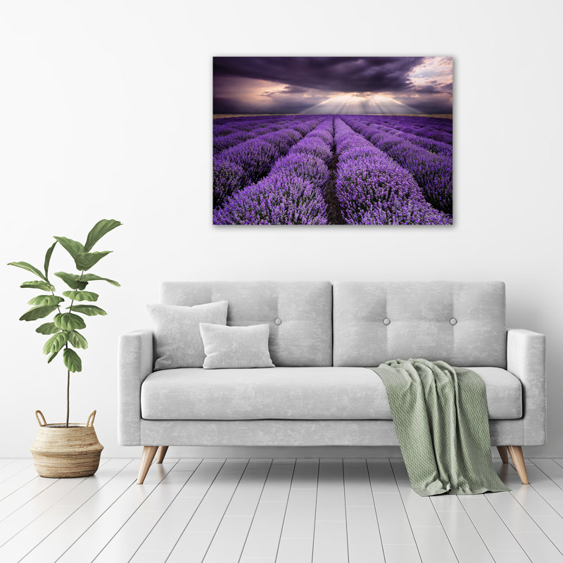 Lavender Field - No Frame Print on Glass