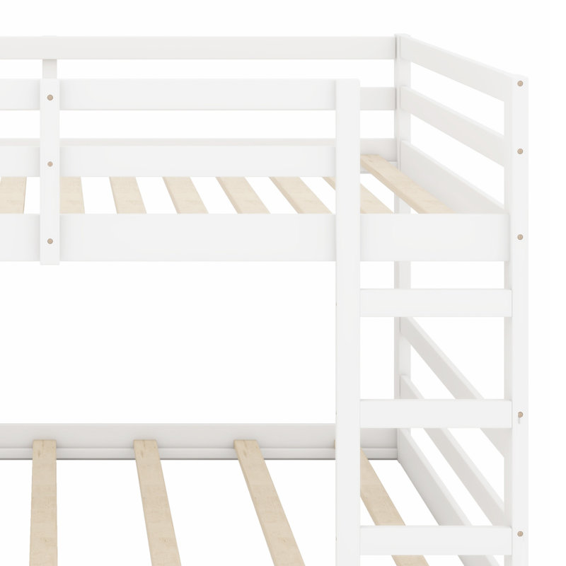 Lit superposé durable avec échelle facile d'accès, Blanc