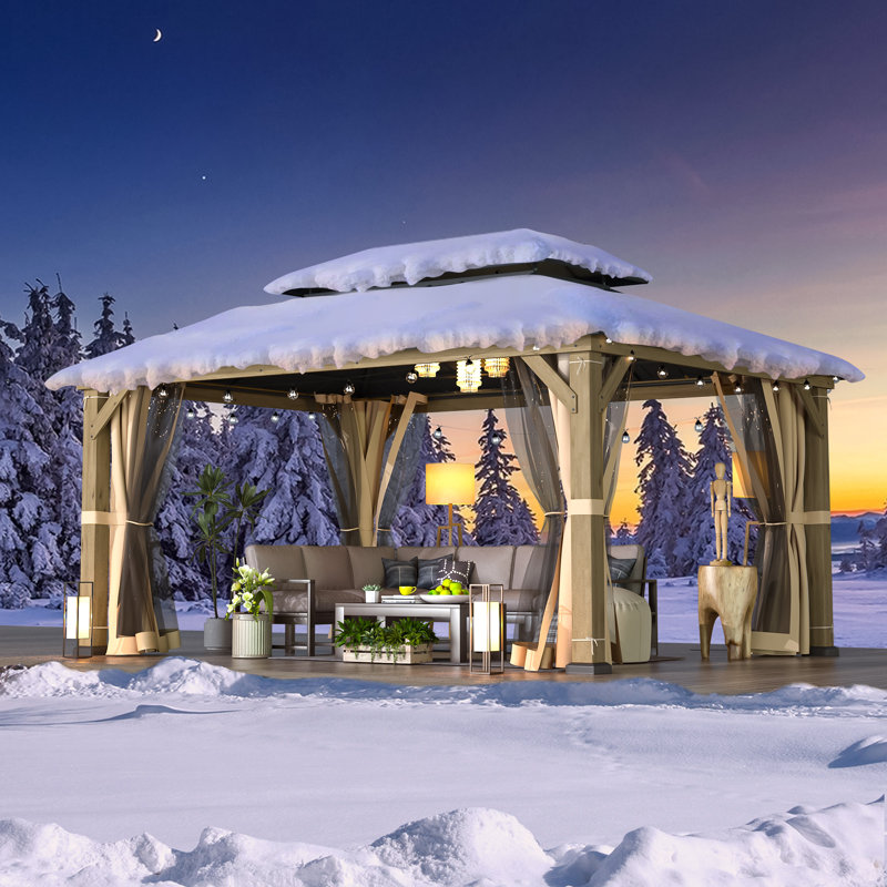 16 pi L 12 pi. D Pavillon de jardin en bois