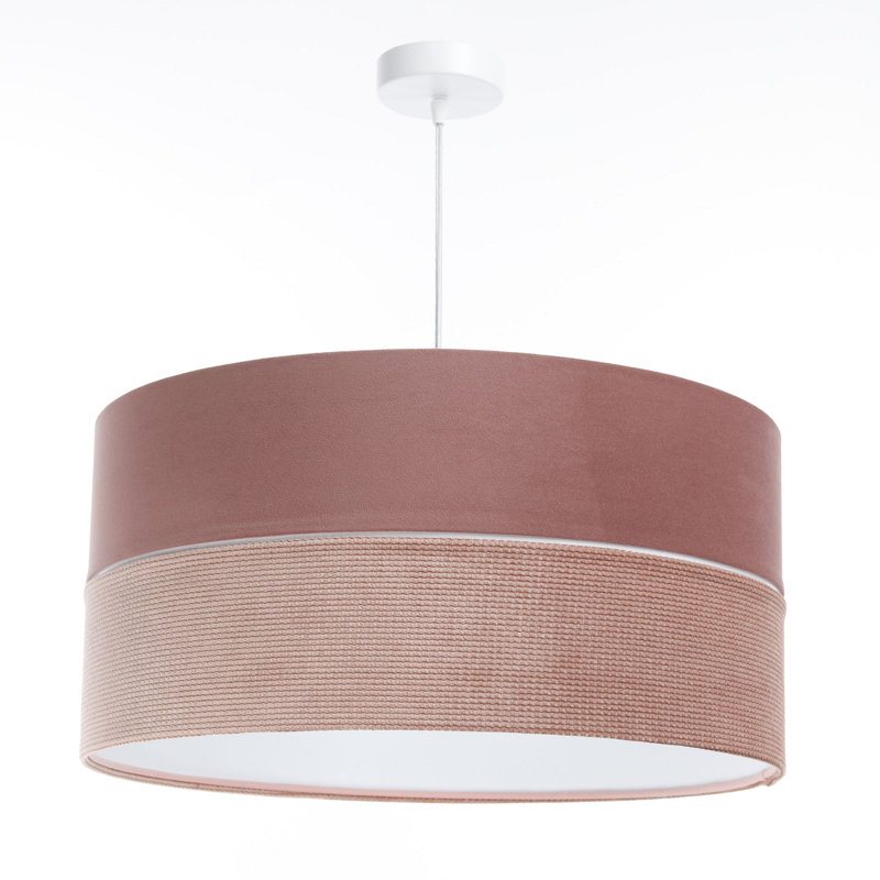 Roncy 1 - Light Drum Pendant, 102cm H x 40cm W x 40cm D, Pink/White