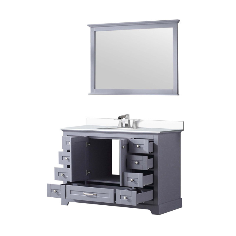 Ensemble de meuble-lavabo simple, comptoir en marbre de culture, ensemble de robinet et Miroir