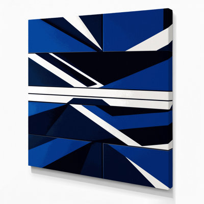 Hard Edge 18 Blue Canvas Wall Art