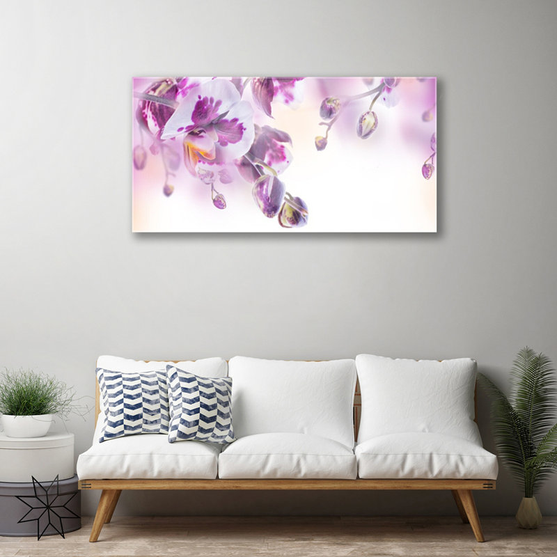 Flowers Floral - Unframed Painting on Glass