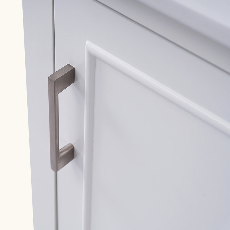 Petit meuble-lavabo moderne avec lavabo en céramique, Blanc