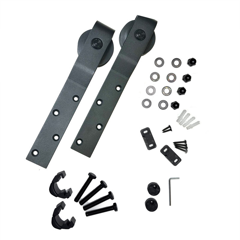 Black Rustic Classic Design Roller Set For One Door（Track Not Included)
