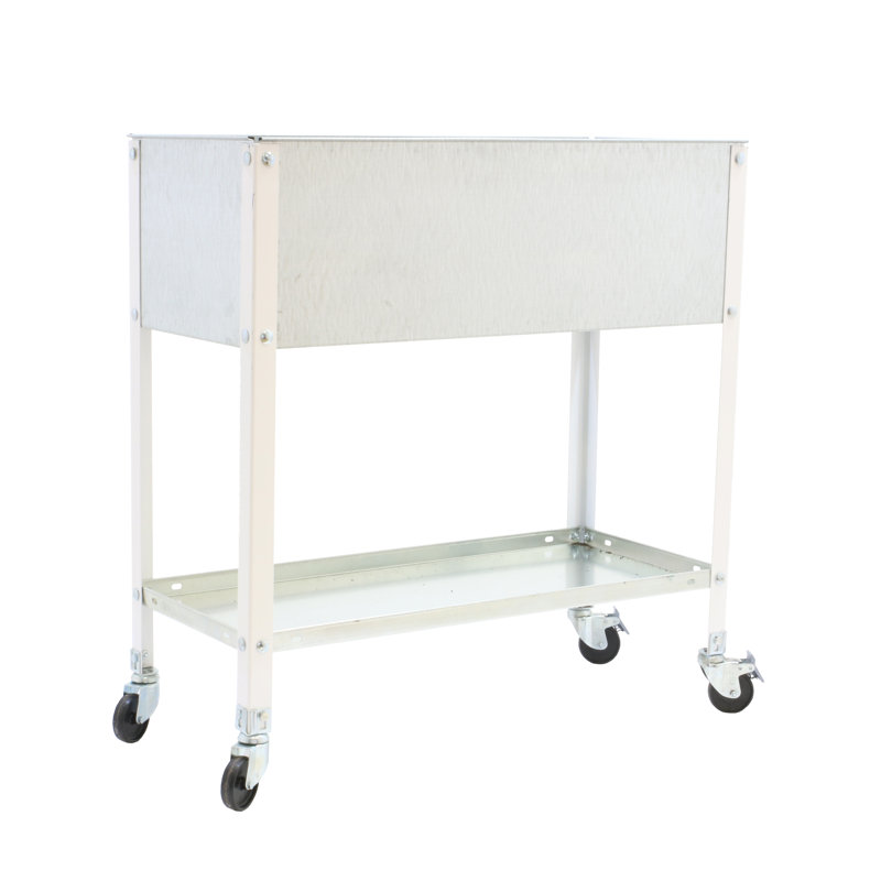 Alexay 90cm W Metal Height -Adjustable Shelving Unit with Wheels