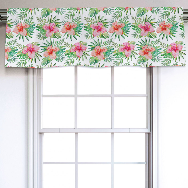 Sateen Floral Ruffled Window Valance