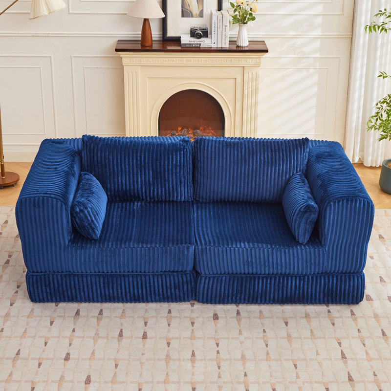 Canapé-lit convertible 80 po, Bleu