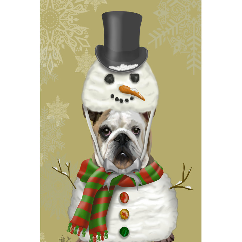 English Bulldog, Snowman Costume, 76cm H x 51cm W