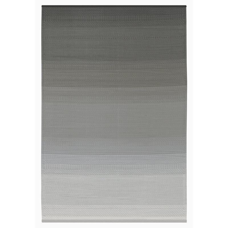 Outdoor Rug Plastic Straw Rug Waterproof Patio Joena, Rectangle 8' x 10', Big Sur - Ash